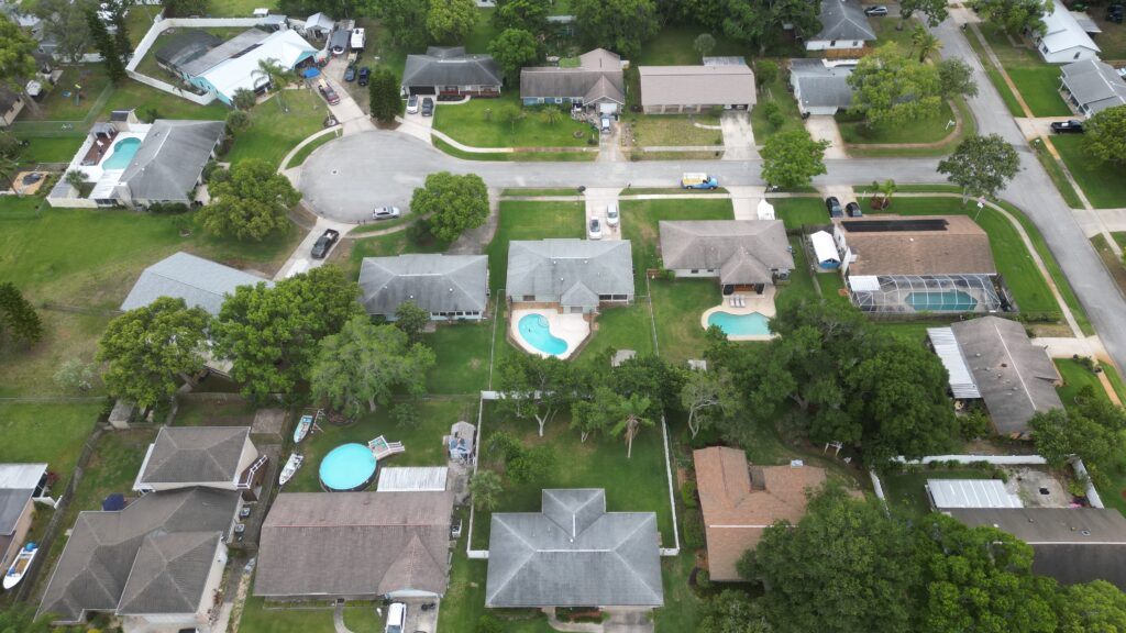 Aerial view of a beautiful residential property in Central Florida